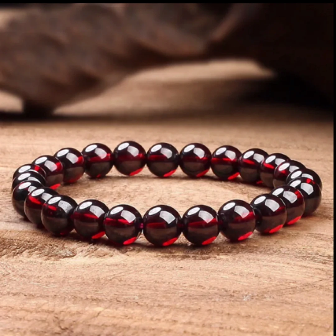 A级天然正品石榴石6mm手串正宗酒红石榴石散珠单珠单圈素圈女款