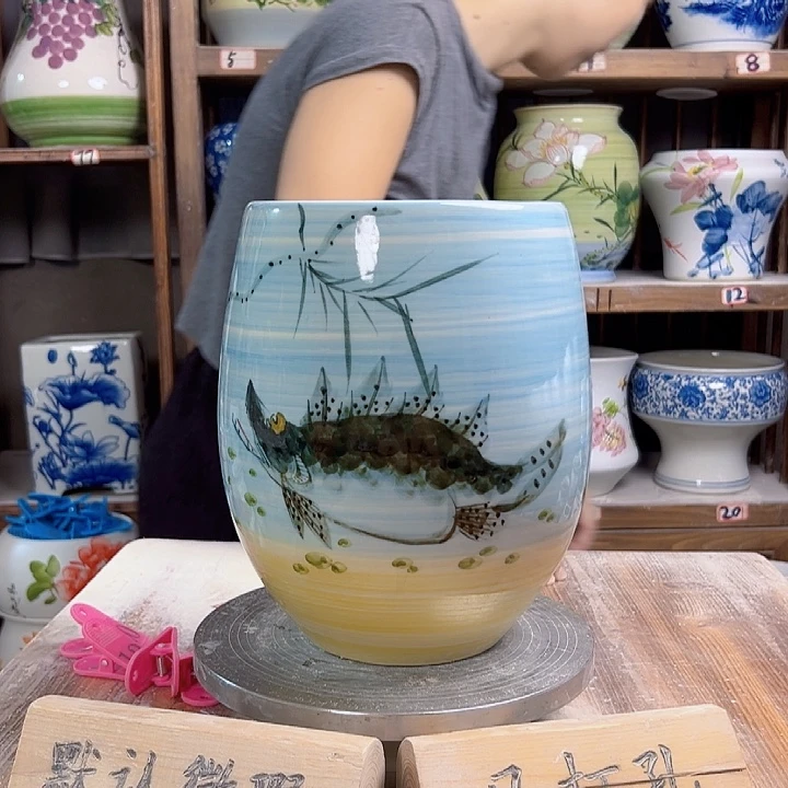 但盆鲑鱼新款新款陶瓷陶瓷