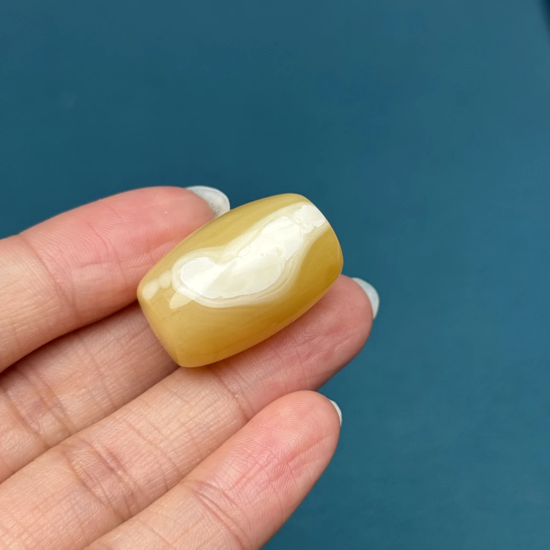 Y5015天然原矿蜜蜡 妖花桶珠16.3x25.4mm 4.6克抖音基地质检发货