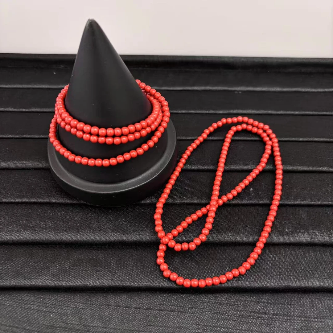 含辰砂工艺品朱砂三圈手串4m+*（多样性单个发货）