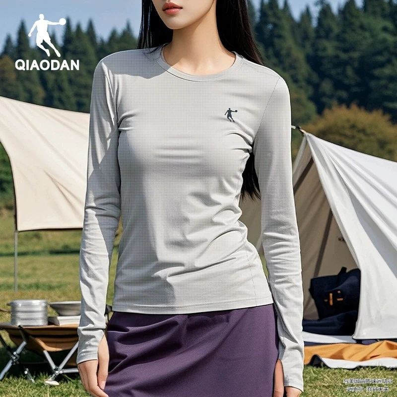 乔丹运动服长袖女士2025秋季新款跑步健身瑜伽服防晒骑行速干上衣