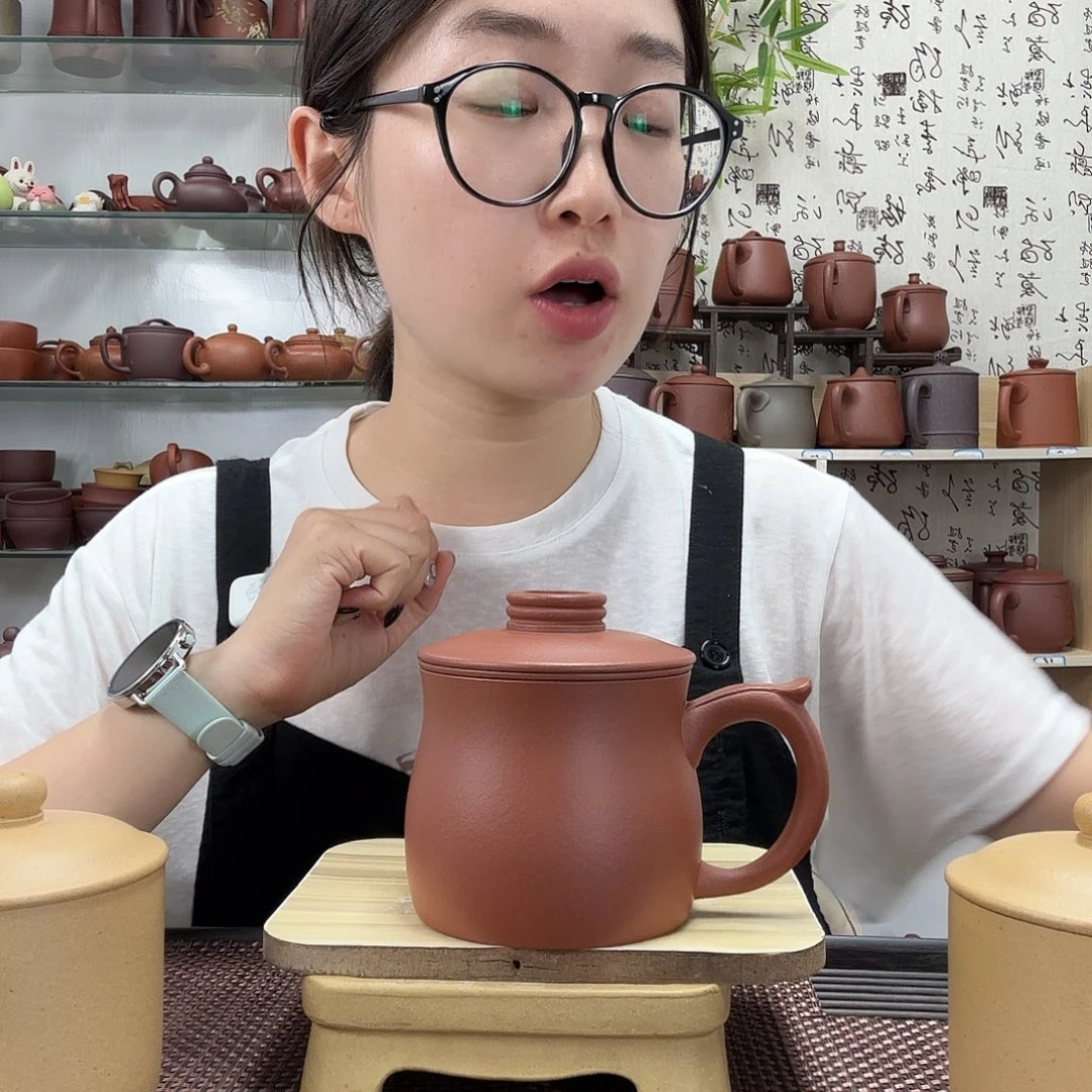 茶壶紫砂原矿红降坡三件套400CC左右没礼盒微瑕