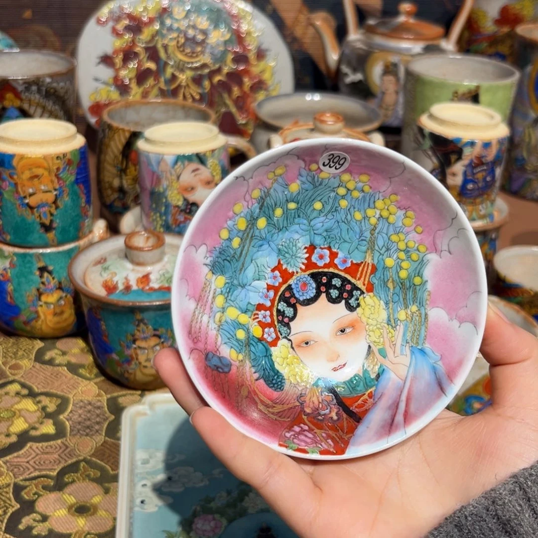 普洱花旦景德镇手工手绘制作