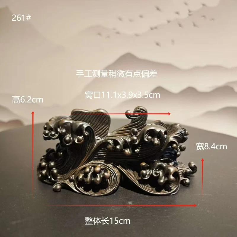 浪花座树脂通用仿实木创意石头奇石摆放托盘底座摆件