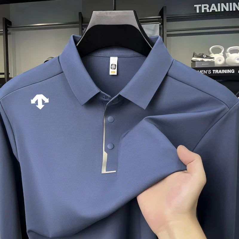 奥特莱斯撤柜丨迪桑家免烫长袖POLO衫男士秋季款商务休闲无痕t恤