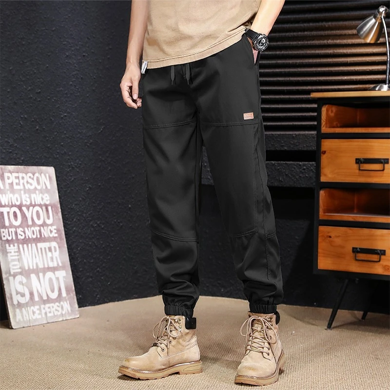 潮牌男士工装裤子春秋季新款时尚百搭宽松束脚哈伦休闲长裤