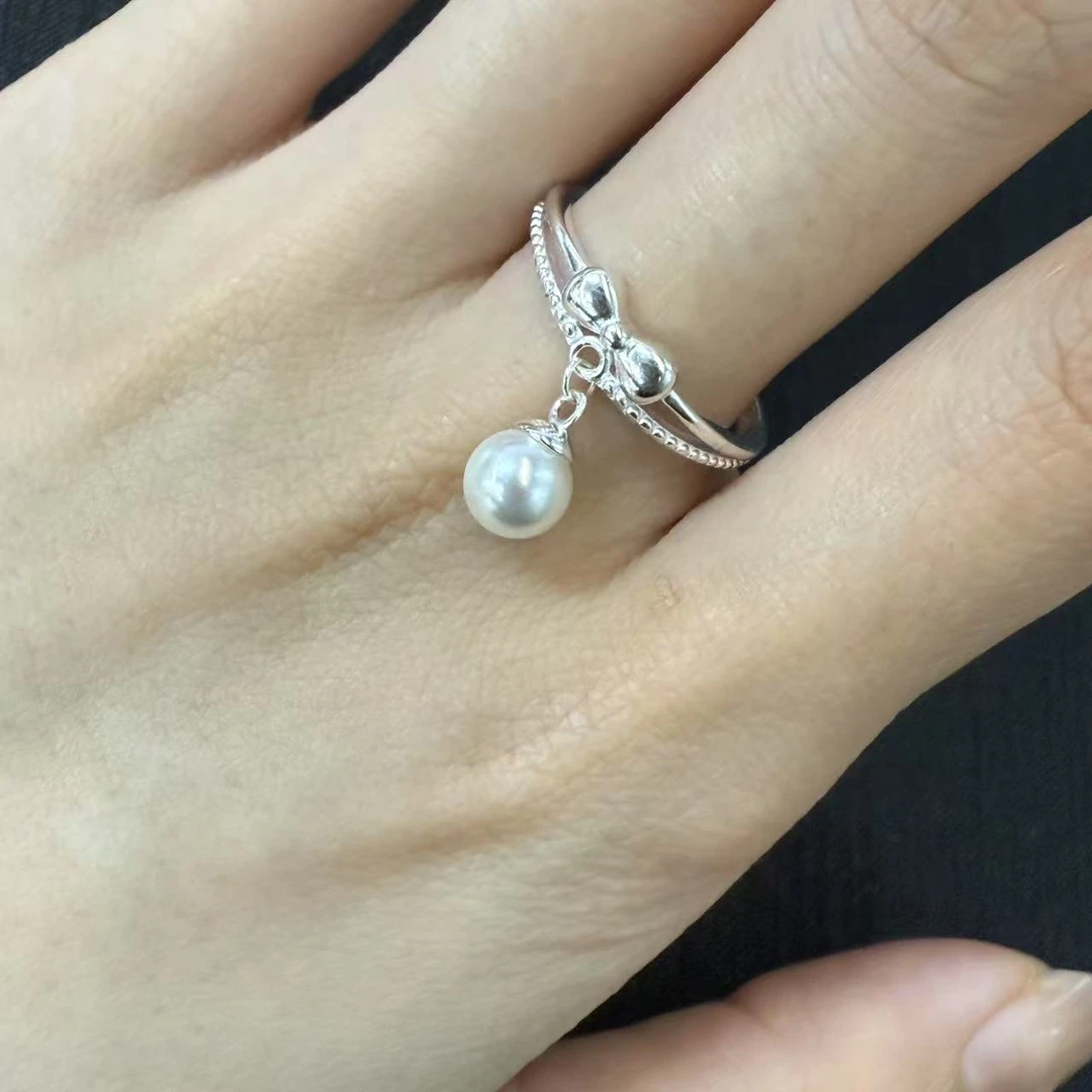 足银仿珍珠戒指 足银贝珠戒指*（多样性发一件）