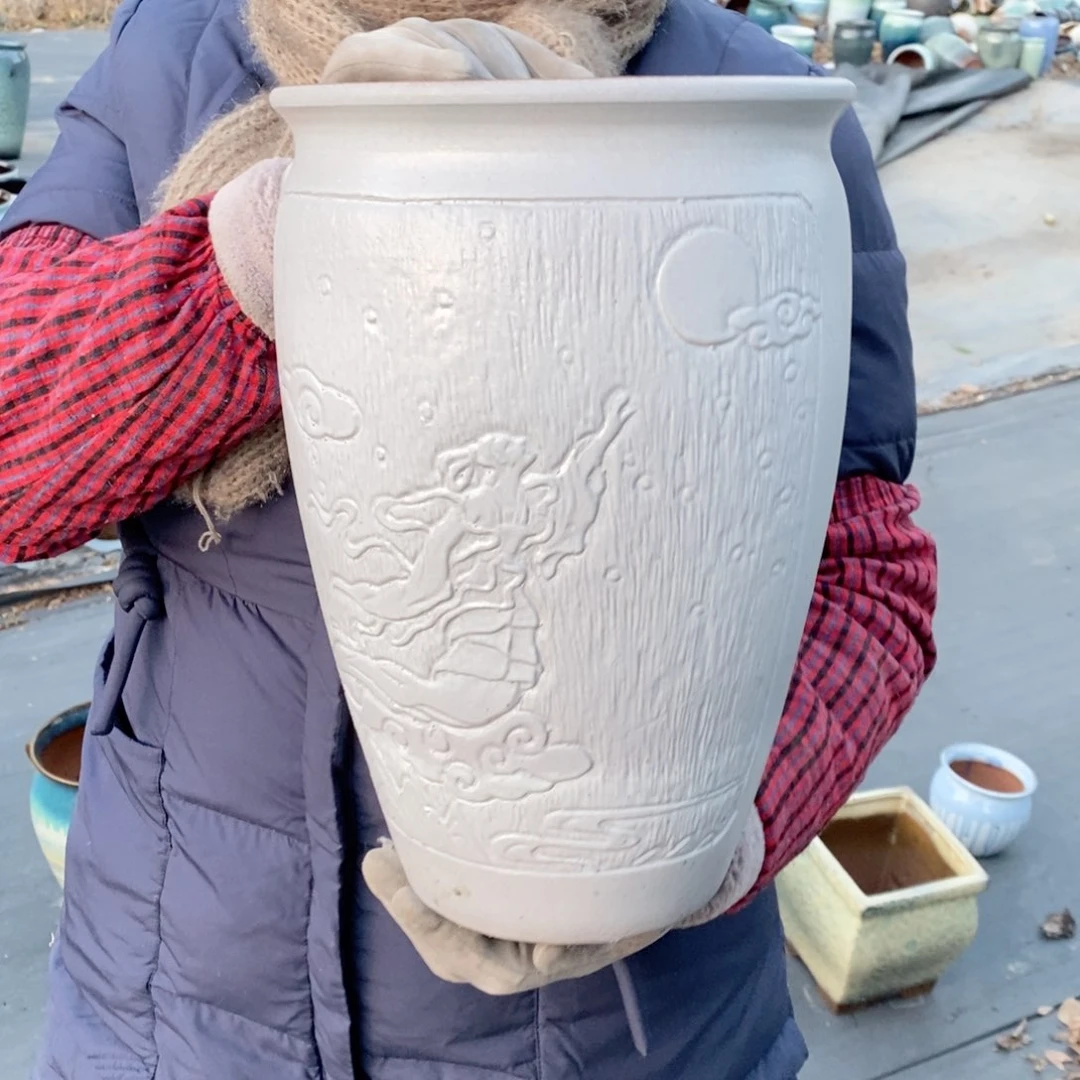 红陶口20高30瑕疵～