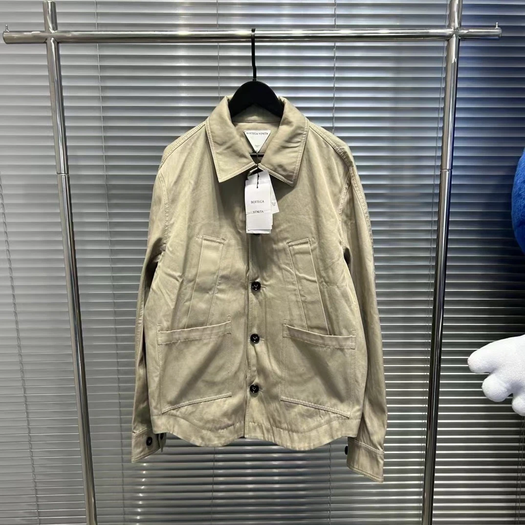 未使用 BOTTEGA VENETA/葆蝶家 23ss浅卡其色4口袋衬衫外套/46码