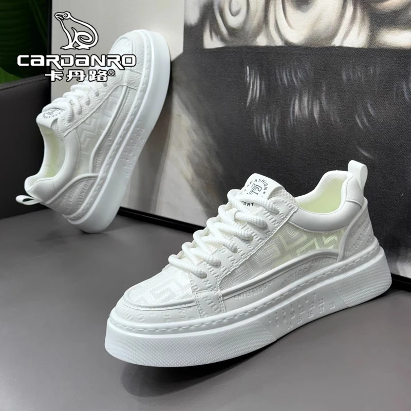 意大利卡丹路男鞋夏季透气薄款网面运动板鞋青少年潮牌休闲小白鞋