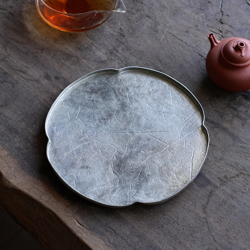 树屿集丨《胖海棠锡壶承》锡壶承 简约 中式 茶道 干泡盘