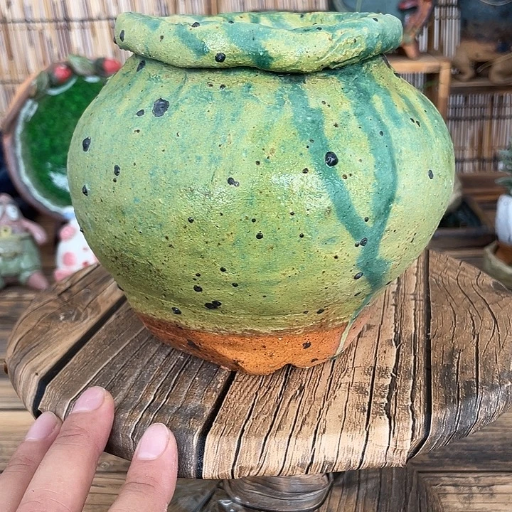 品种粗陶高温釉下彩花盆