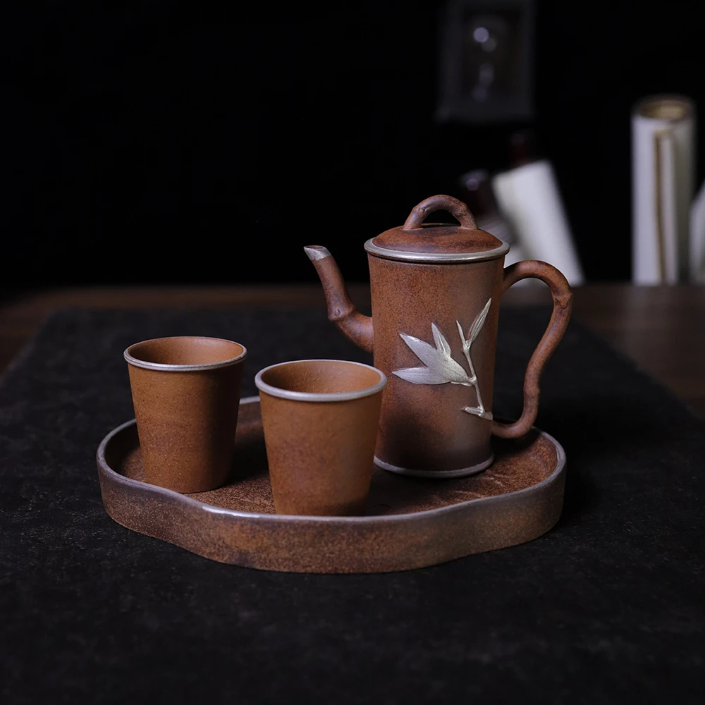 【正版川冶】鎏银此君壶套装.6920.茶壶套装.BL