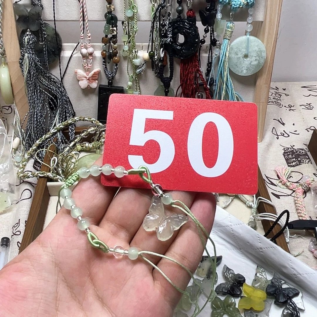 烟***雀蛇纹石玉合金颈饰
