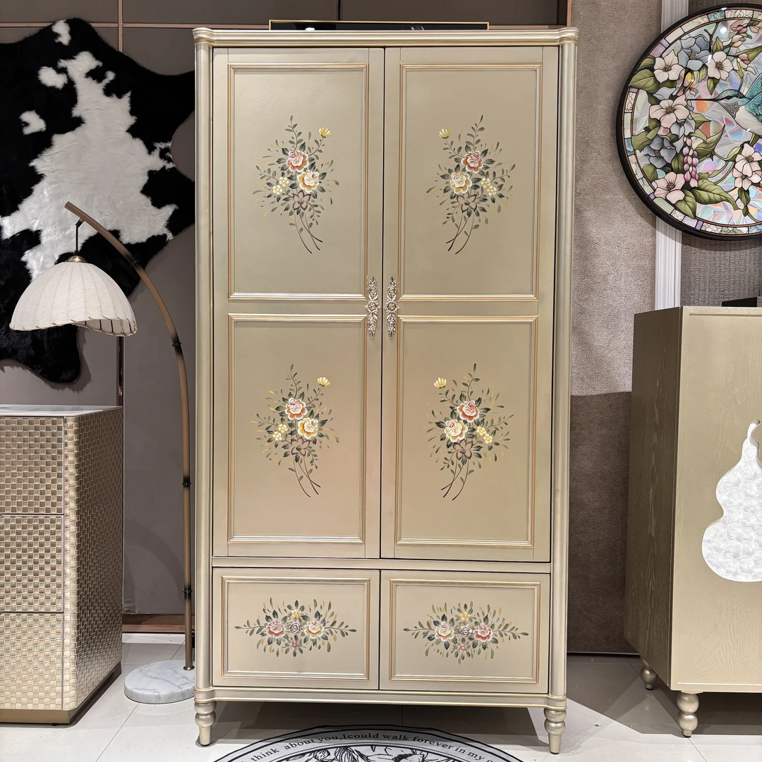 【喜悦家具】GH彩绘玫瑰花衣柜   1000*600*1900