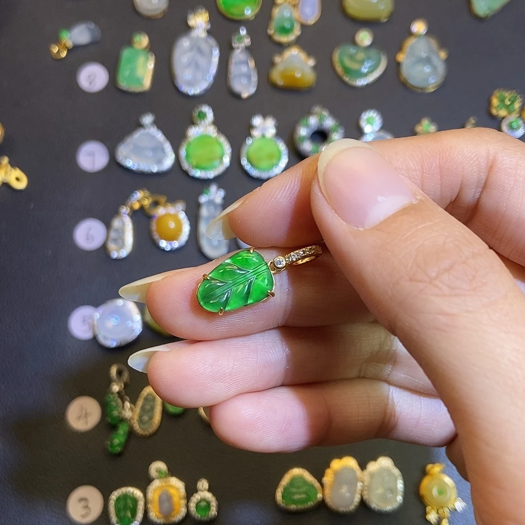 翡翠银S925镶嵌吊坠(不含链)