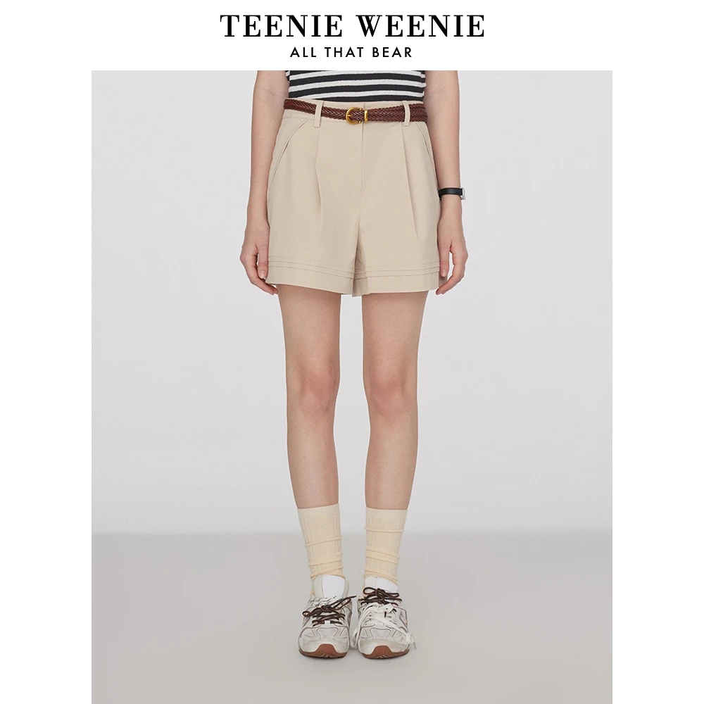 TeenieWeenie小熊女短裤25时髦英伦休闲学院通勤裤子TTTH252504T