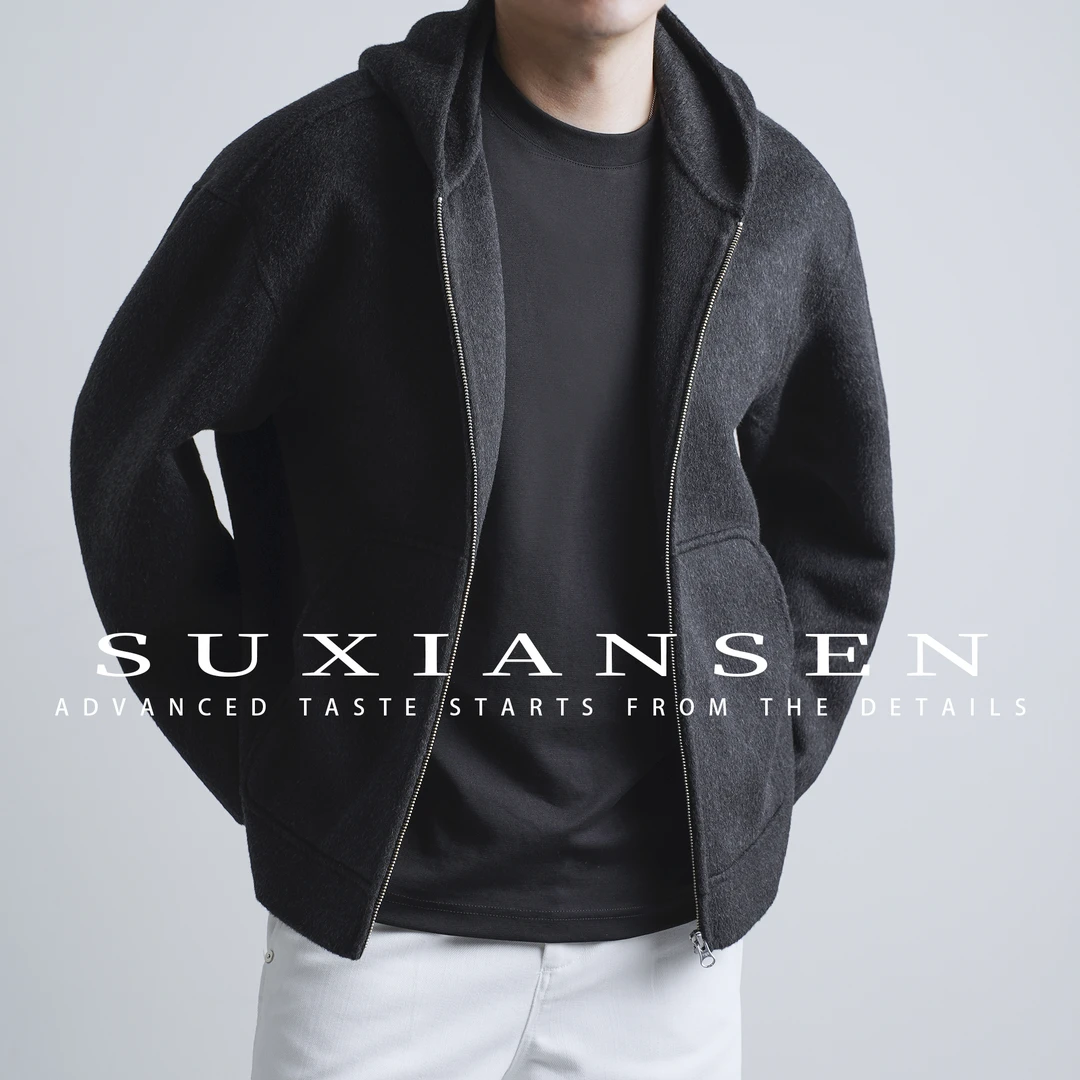 【大头叔叔】2026年货奢品级天丝骆驼绒绵羊毛双面呢连帽夹克N75679