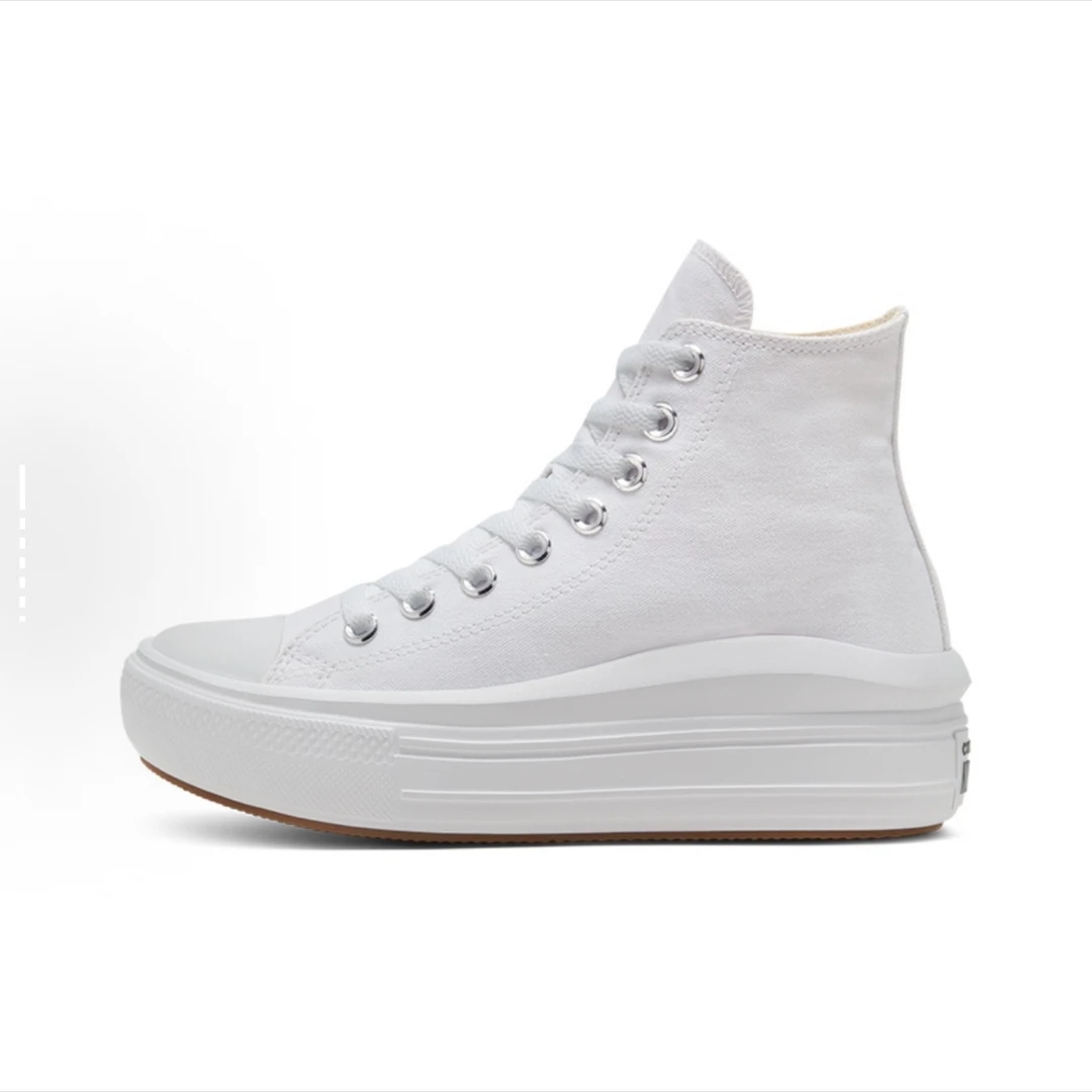 Converse/匡威云朵厚底 简约百搭 高帮 帆布鞋 女款 白568498C