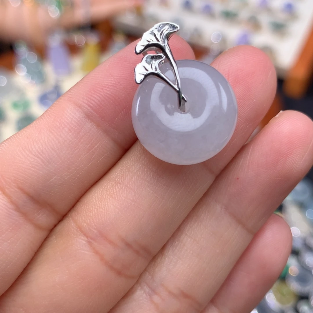 吊坠(不含链)18K金镶嵌翡翠