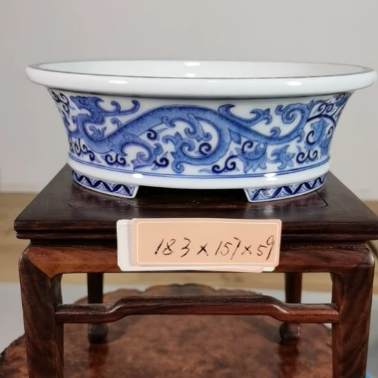 手工坯手绘青花釉下五彩