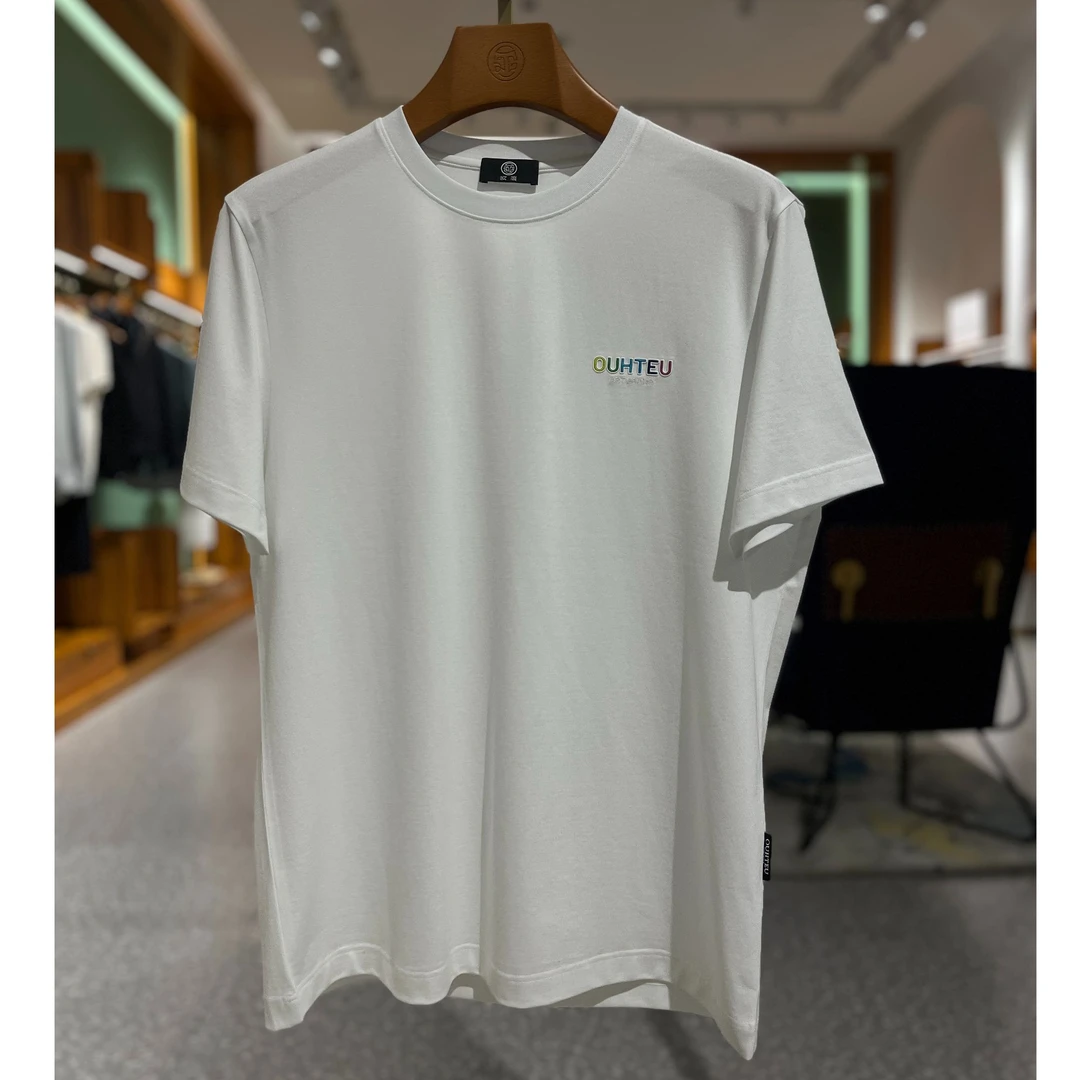 欧度25年夏季短袖男时尚简约圆领