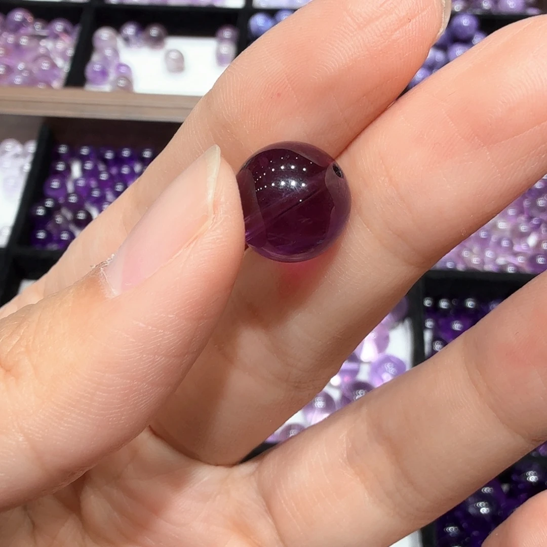 水晶珠宝半成品未镶嵌乌拉圭紫水12mm