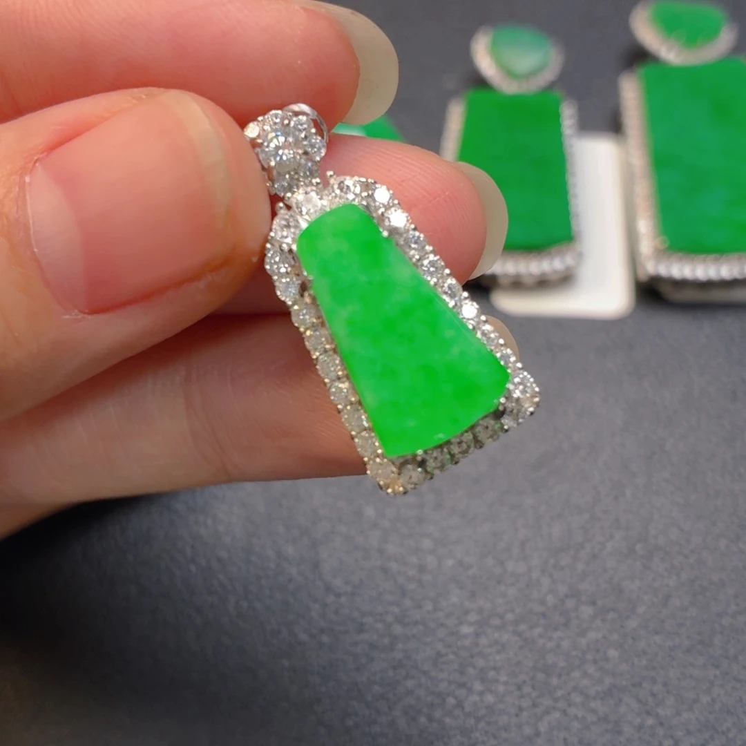 翡翠银S925镶嵌吊坠(不含链)