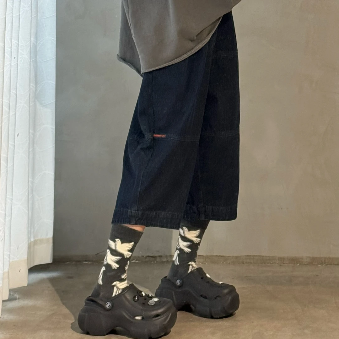 韩国休闲牛仔裤宽松