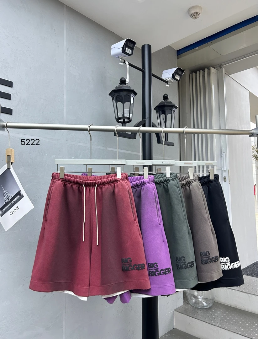 5222——夏季新款美式潮流五分短裤做旧脏脏短裤男女同款宽松百搭