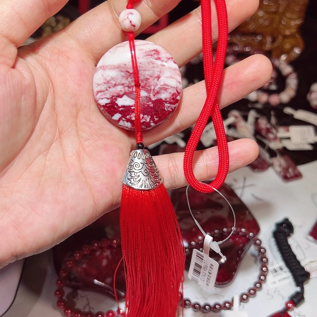 天然辰砂天然朱砂扣子