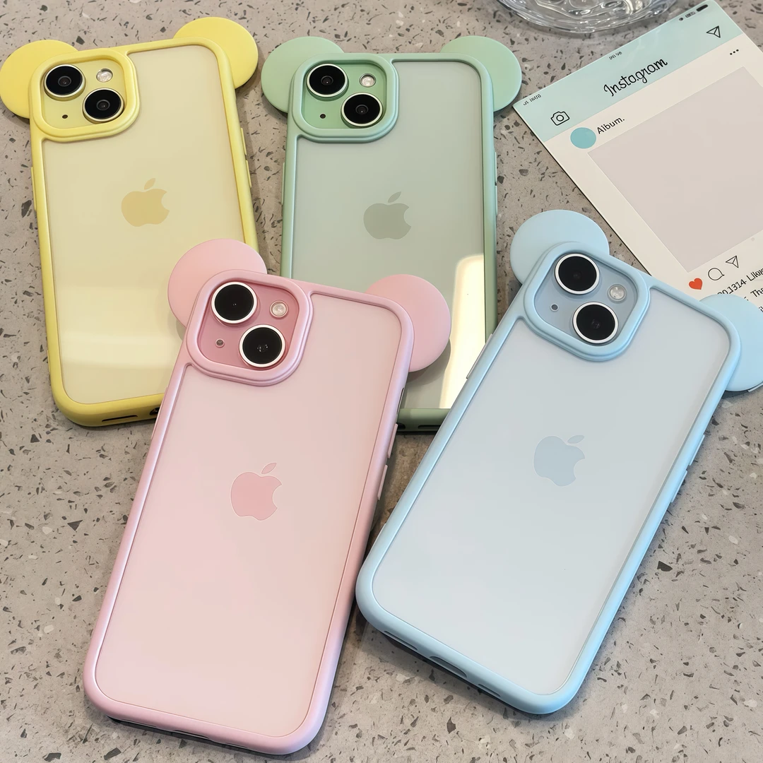 BANCA米奇耳朵适用苹果16promax手机壳iPhone15透明14闺蜜13套12
