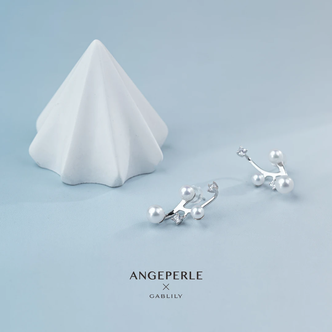 【泉腾腾】天使之泪 淡水珍珠S925银‘满天星’耳环珈白丽4-6mm