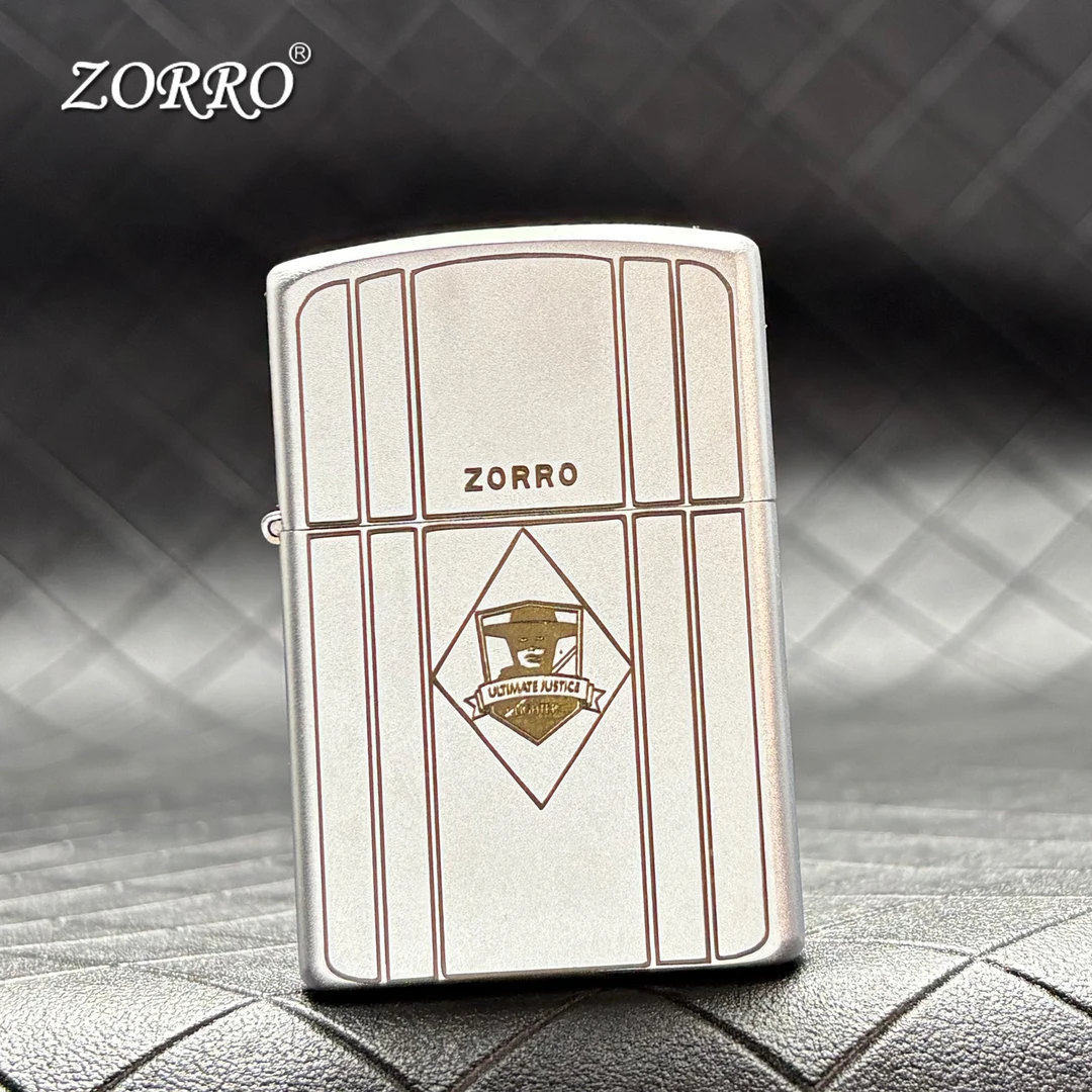 佐罗zorro煤油打火机男正品新款高颜值复古防风创意黄铜佐罗盾牌