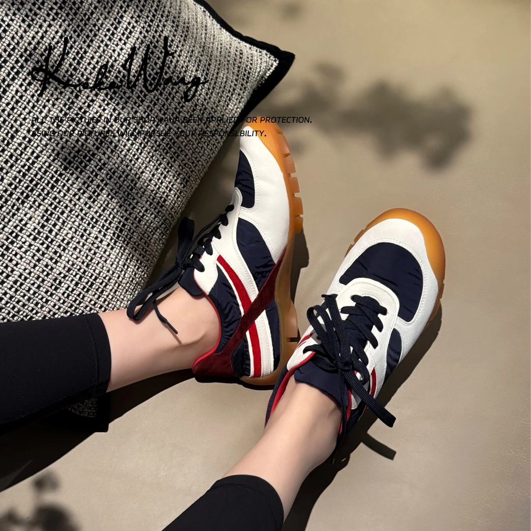 KOKOWANG 新款复古撞色拼接户外运动系带休闲鞋 542464K18X15