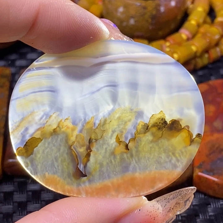 玛瑙/玉髓颈饰足银镀金镶嵌