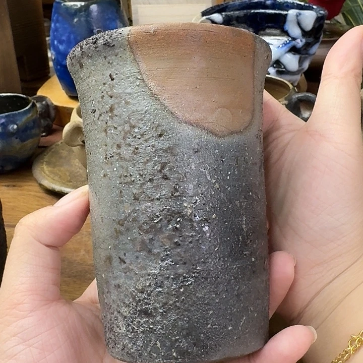 初代原田陶月重落灰汤吞福利一口价