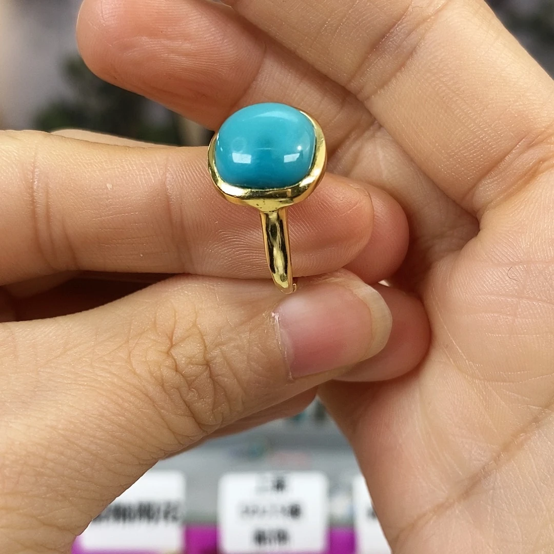 绿松石银S925镀金镶嵌珠宝奇石