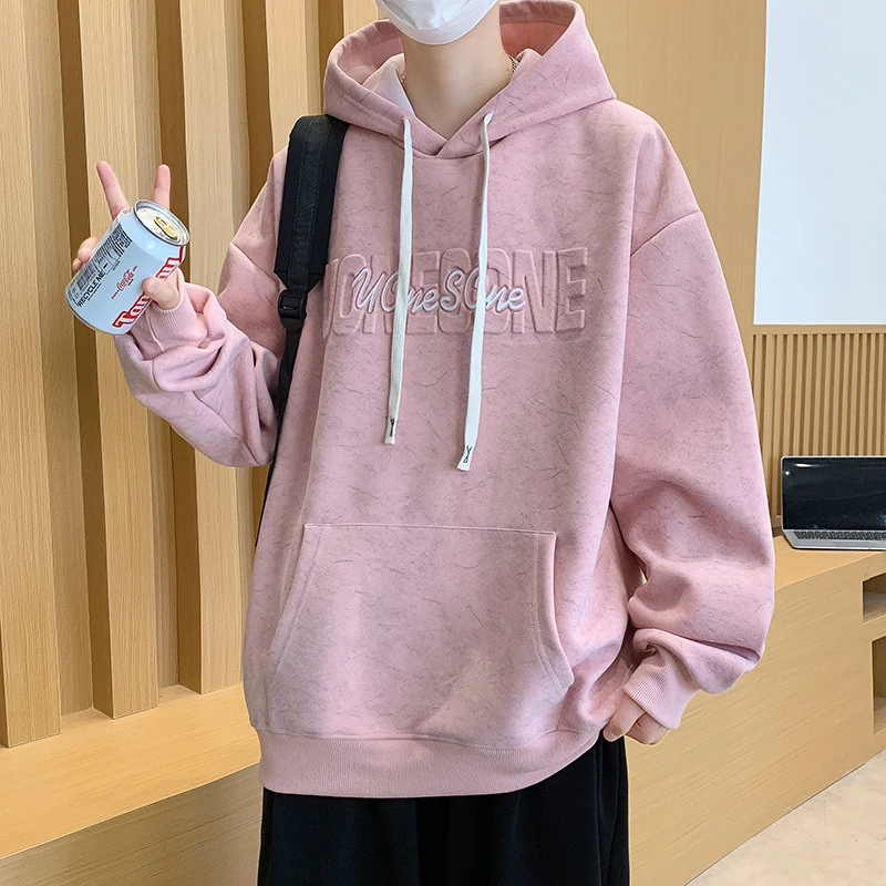 青少年学生秋季新款运动休闲连帽卫衣男生潮流帅气宽松帽衫外套男