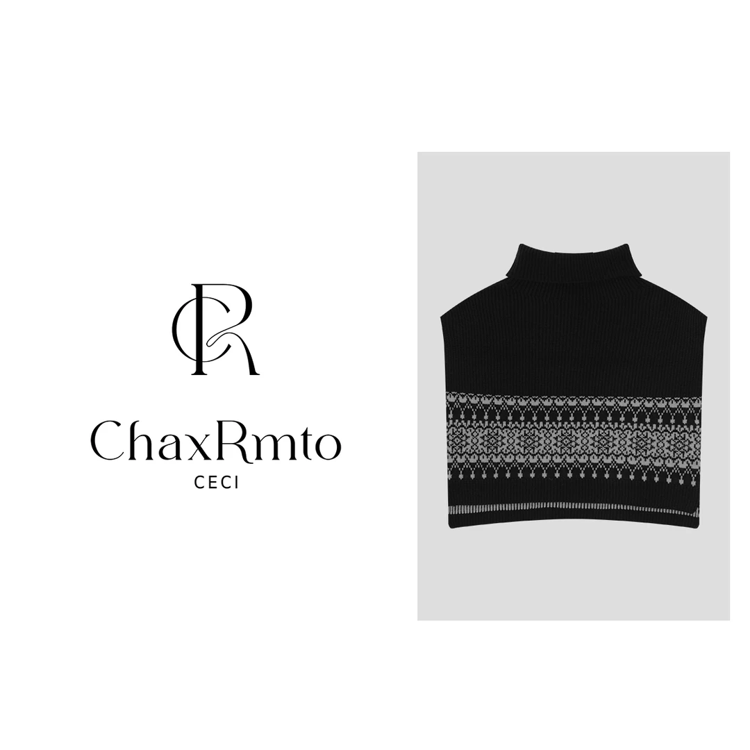 ChaxRmto斯斯100绵羊毛25秋冬复古百搭高领无袖针织衫SD1A1588