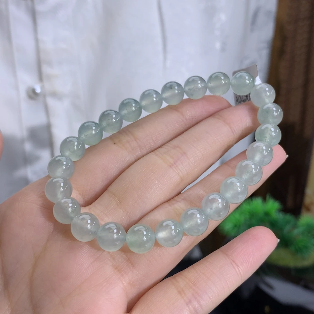未镶嵌手串翡翠卡8.0冰种晴水底