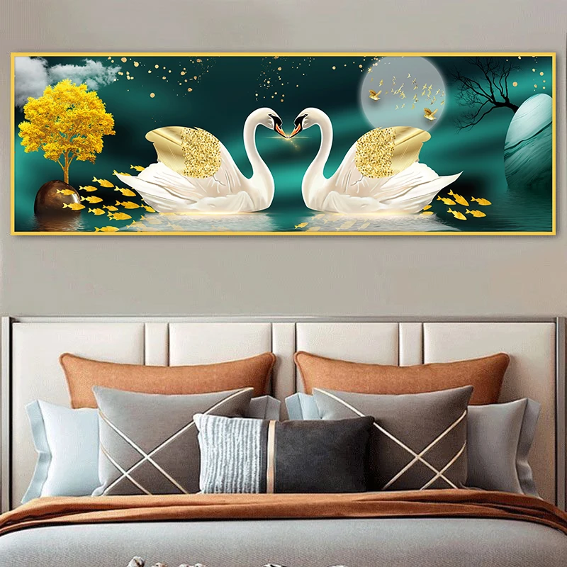 【和睦美满】卧室床头酒店挂画主卧背景墙背靠贴画客厅沙发壁画D