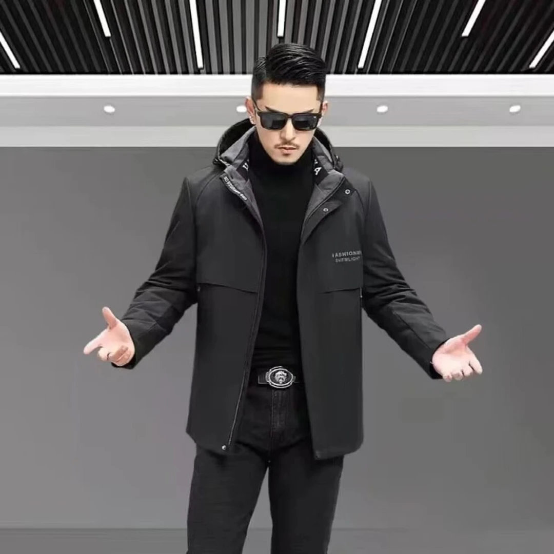 【爆款推荐H】男士短款派克服兔毛内胆新款时尚百搭爆款