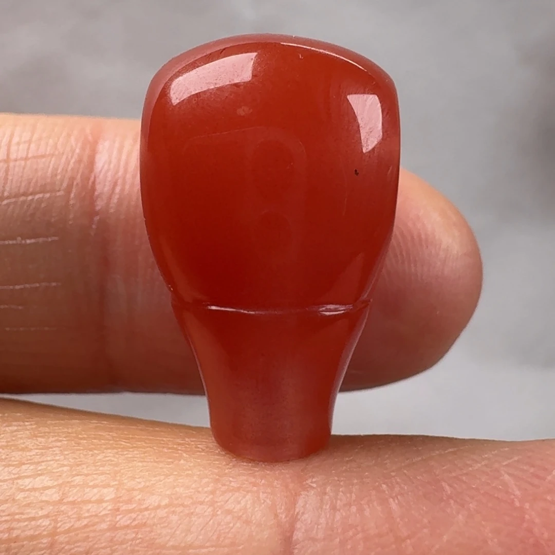 僲***墨南红玛瑙未镶嵌三通11.8*11.4