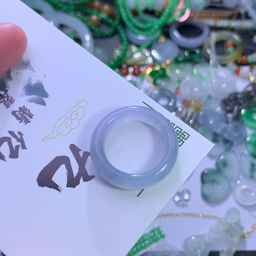 翡翠未镶嵌颈饰天然翡翠A货紫戒圈