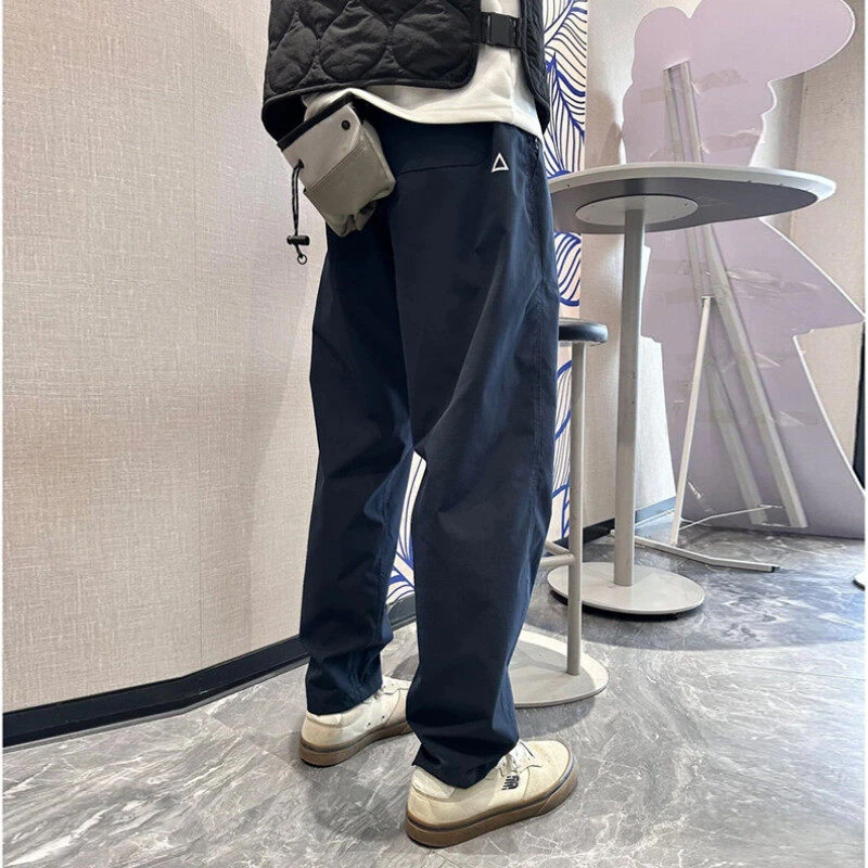 2025秋季三角标长裤休闲裤男士宽松休闲裤秋季百搭韩版日系工装裤