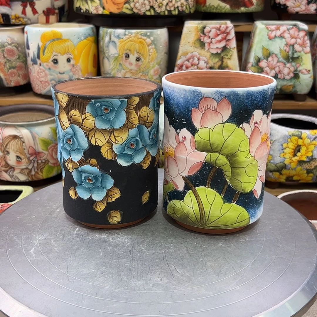 清***️景德镇炫彩手绘口9