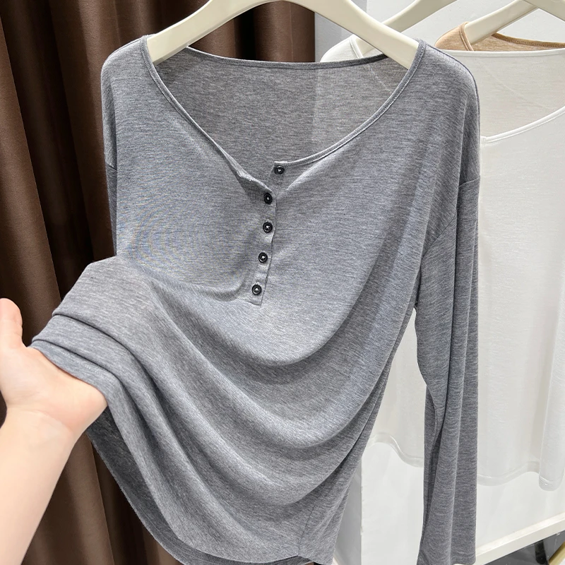 冰丝针织长袖t恤上衣中长款夏季配吊带背心外搭清凉透气防晒罩衫