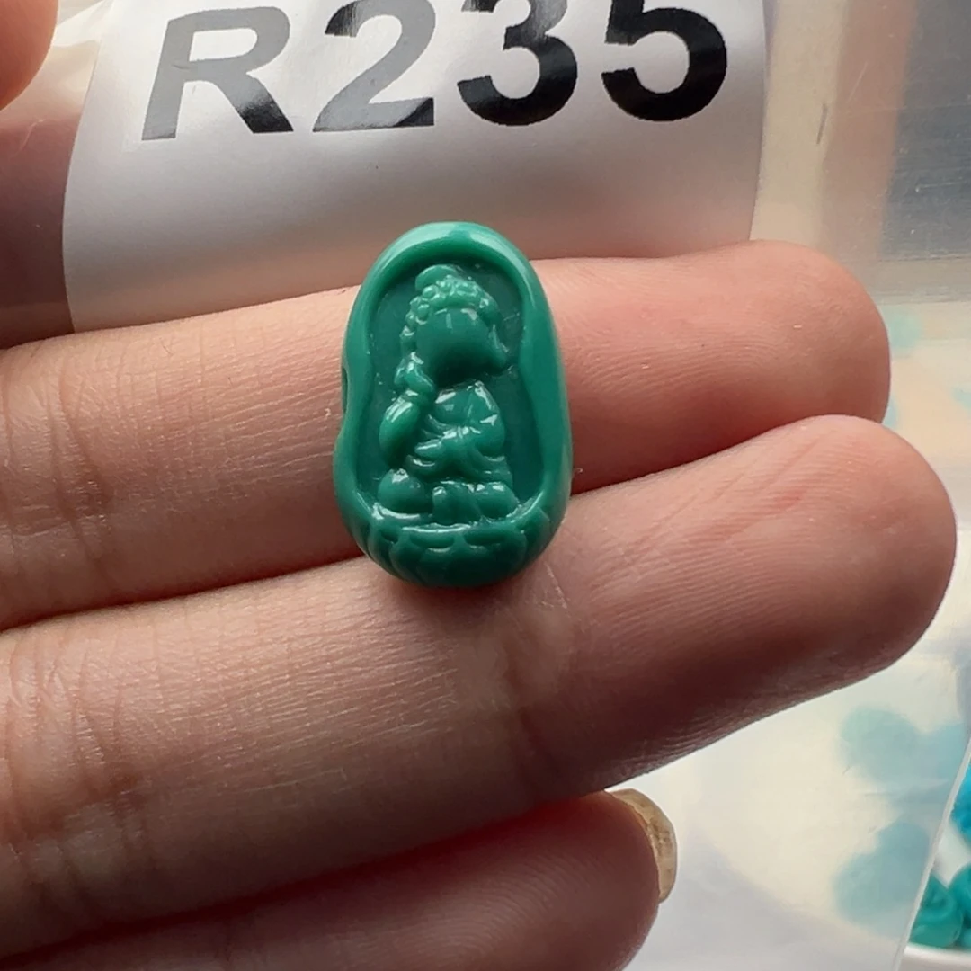 绿松石未镶嵌珠宝奇石玉化料无相佛牌子