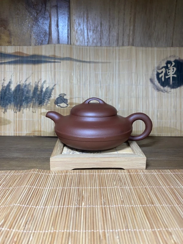 微瑕线圆壶 半手工制作 180cc 原矿紫泥